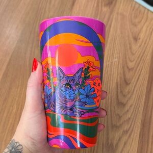 2024 Starbucks Rex Hamilton Ceramic Cat Tumbler Cup 12 fl oz W/ Lid Rare Cat